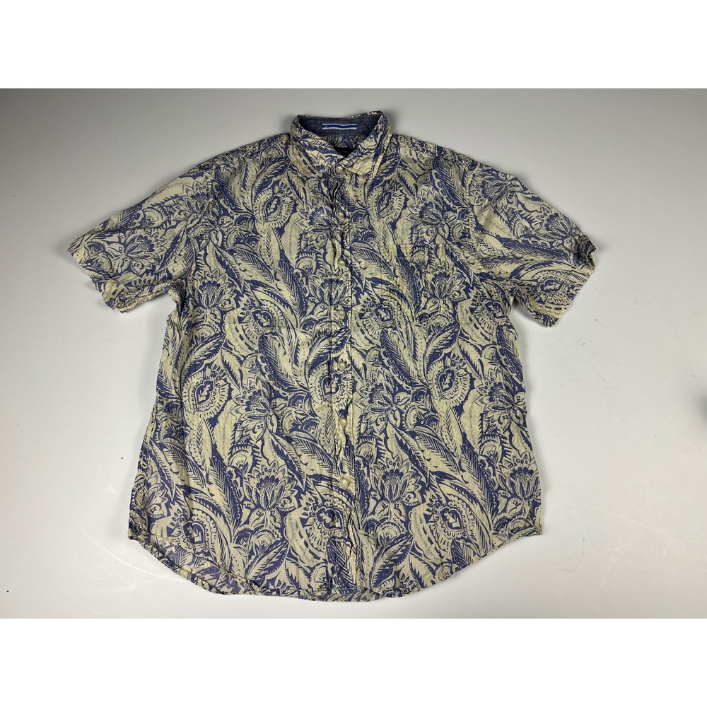 Tommy Bahama Men's Short Sleeve‎ Button Up Shirt Floral Print Summer Casual